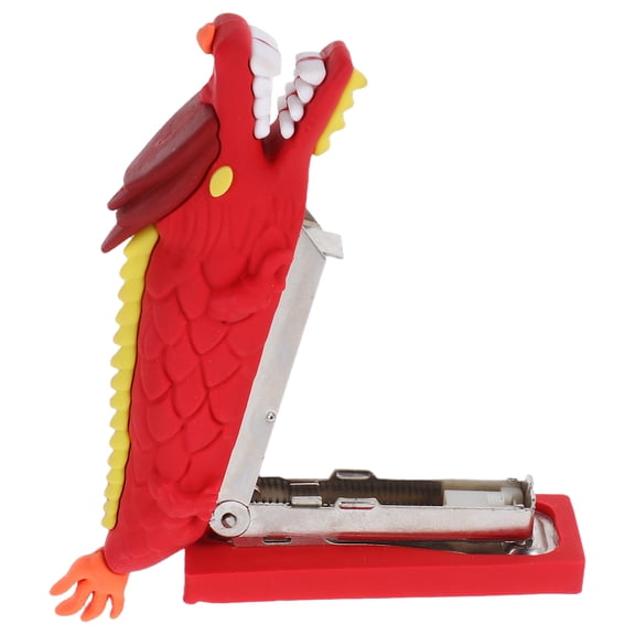 EXHUMKY Compact Cute Dragon Stapler Red Desktop Stapler for Home and Office Use