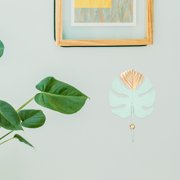 EXHUMKY Monstera Leaf Wall Hooks for Coat and Home Decor, Metal, No-Drill Installation, Multi-Color, Set of 2
