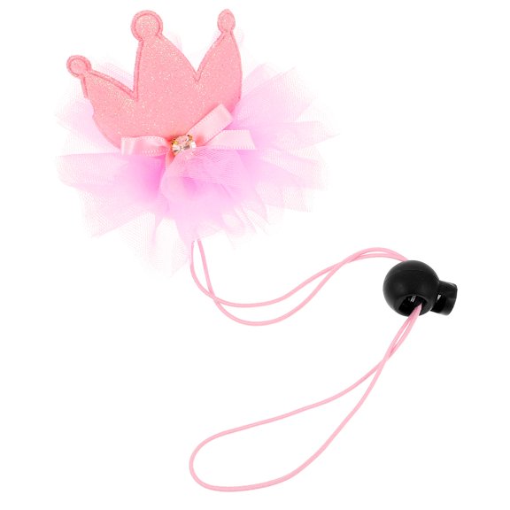 EXHUMKY Crown For Cat Pet Crown Hat Pink Fabric Birthday Style 1Set