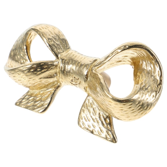 EXHUMKY Golden Brass Bow Shaped Handles Nordic Style Decorative Pulls