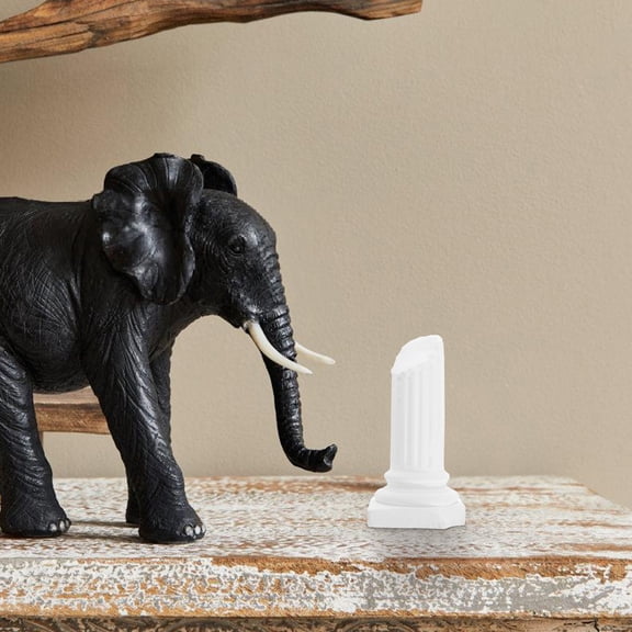 EXHUMKY Classic White Roman Column Statue with Intricate Pattern for DIY Use