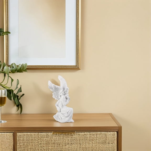 EXHUMKY Resin Goddess Figurine for Mexican Home Decor, White Easter Accent