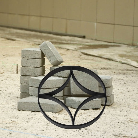 EXHUMKY Diy Round Pattern Cement Paving For Garden Pathway Floor Tile For Pavement Easy To Use Clean For Beginners