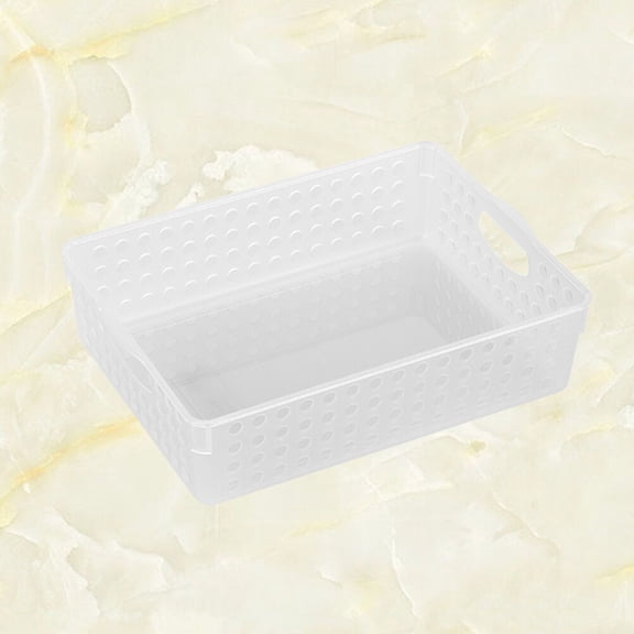 EXHUMKY White Hollow Plastic File Basket for Office Desktop File Organizer with Smooth Finish