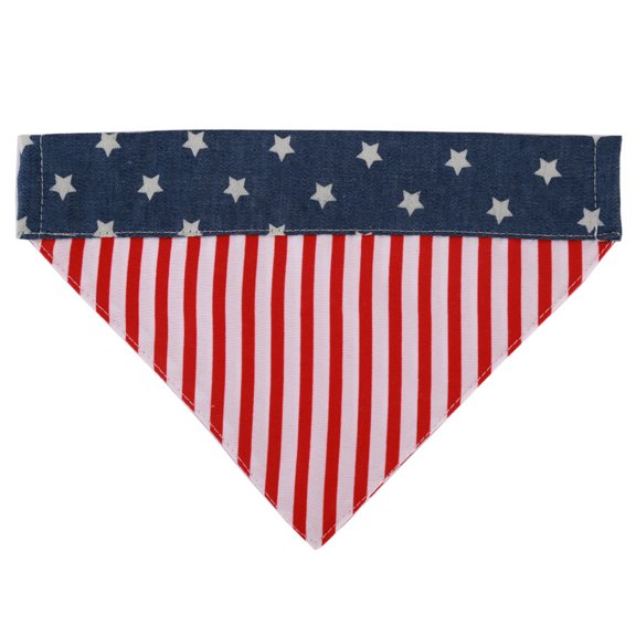 EXHUMKY Dog Necklace Decor Cotton Collar Bib Soft Material with Flag Pattern Design