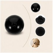 EXHUMKY Doll Making Supplies, 200 Pack Black Half Round Flat Back Eyes, 10mm Size