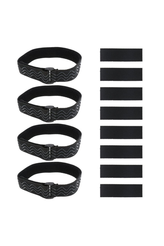 4Set Black Adjustable Knee Boots Straps for Fixing Low and High Boots