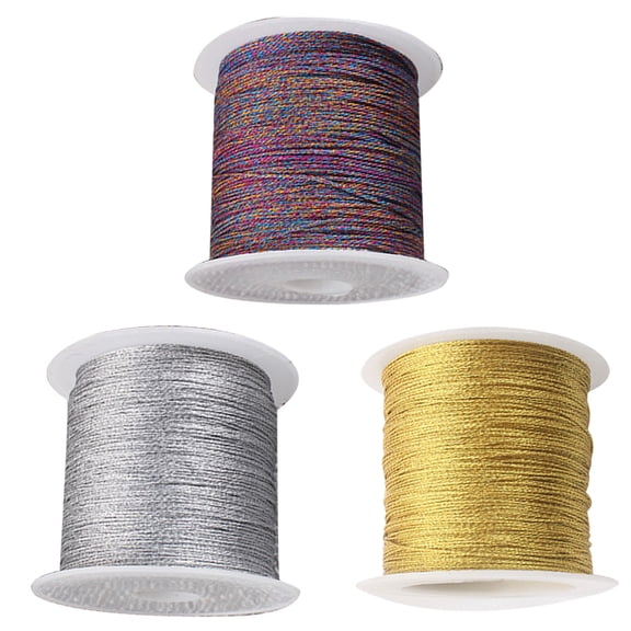 EXHUMKY Jewellery Cord Rope Gold Wire 3 Rolls Perfect for Bracelet Making
