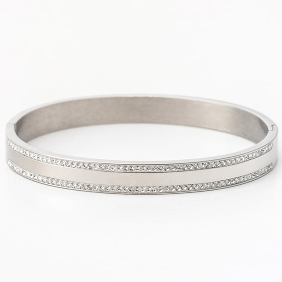 EXHUMKY Fashion Bracelet Stainless Steel Bangle Bracelet 1Pack Lightweight for Women