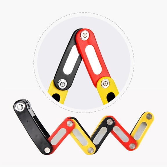 EXHUMKY Folding Bike Lock Black Lightweight Portable Anti-Theft Security Combination Lock