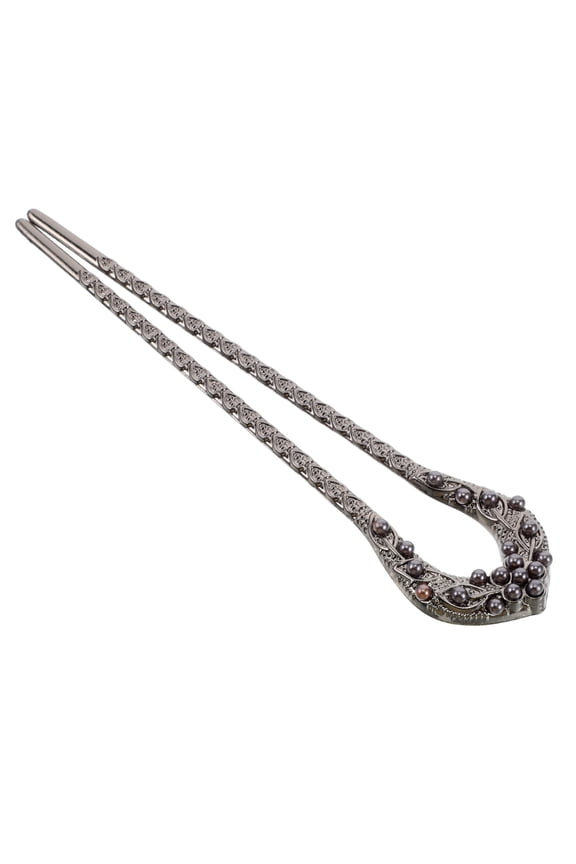 Hair Styling Stick Hairpin Black Zinc Alloy U Shaped Updos Styling Women Party 1Pack