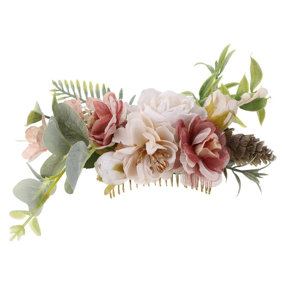 EXHUMKY Handmade White Wedding Hair Comb Rhinestone Hair Vine for Bride