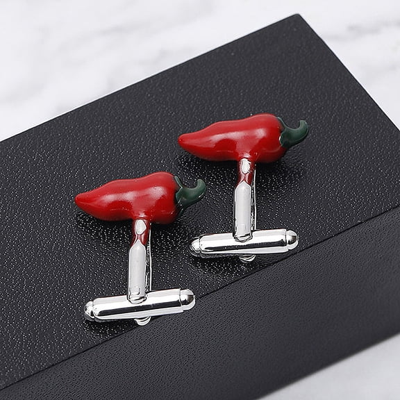 EXHUMKY Unisex Red Creative Cufflink Fine Workmanship for Business and Formal