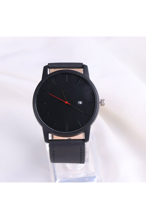 Black Quartz Fashion Watch for Men Durable Stylish Timekeeping Wristwatch