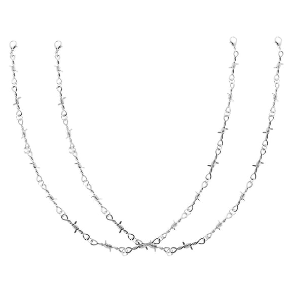 EXHUMKY Barbed Wire Necklace Unisex Punk Chunky Chain for Hip-Hop Fashion and Party Wear
