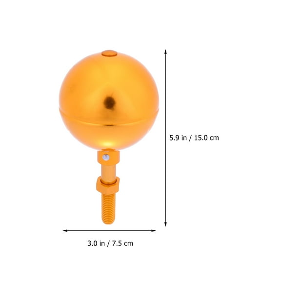 EXHUMKY Flagpole Accessories 1 Set Light Golden Aluminum Plate Ball for Outdoor Use