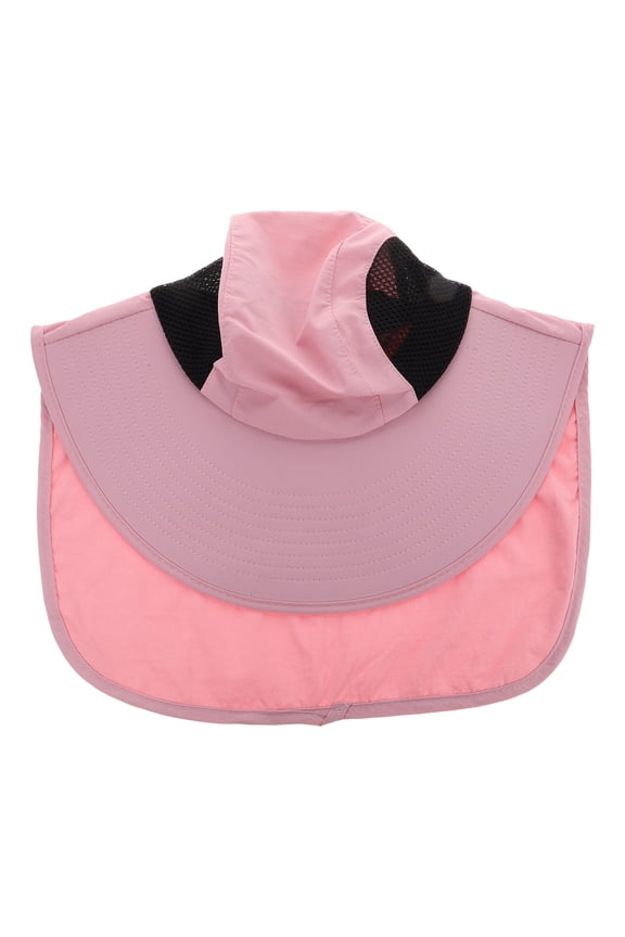 Foldable Pink Sunscreen Hat with Wide Brim and Mesh Design for Outdoor Adventures