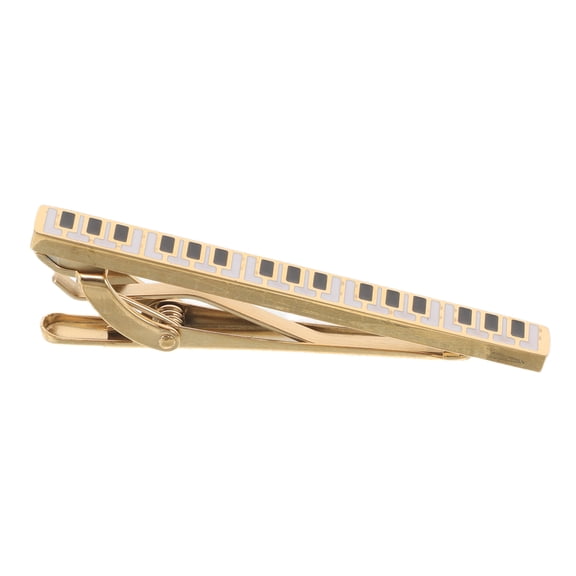 EXHUMKY Piano Key Tie Clip in Golden Titanium Steel, Durable and Stylish Business Accessory