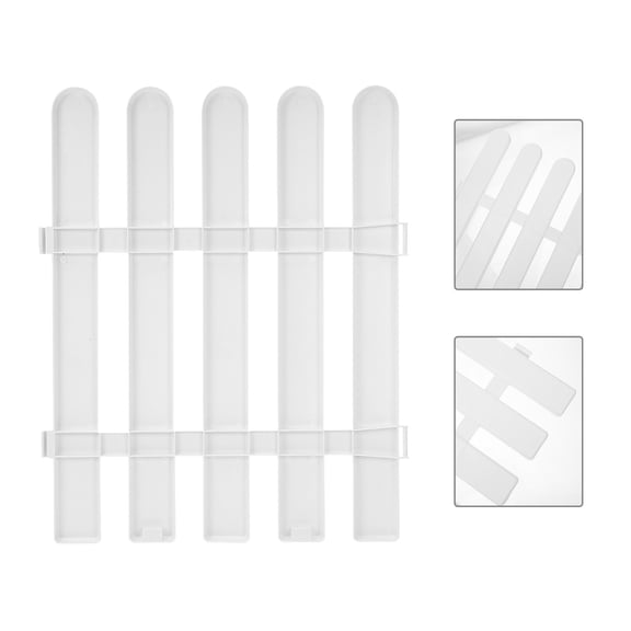 EXHUMKY White Plastic Garden Fence Panel for Outdoor Plants and Yard Landscaping, Weatherproof Decorative Barrier for Garden