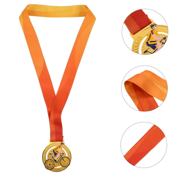EXHUMKY Cycling Medal with Neck Ribbon for Sports Events, School Competitions, and Award Ceremonies