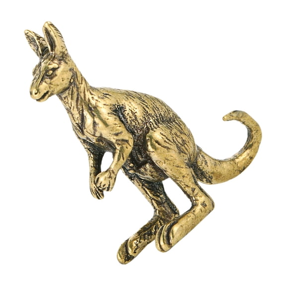 EXHUMKY Golden Brass Kangaroo Decor Desktop Ornament for Indoor Use