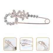 EXHUMKY Golden Rhinestone Brooch Lapel Badge with Firm Safety Lock for Stylish Shirt and Hat