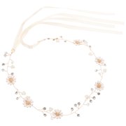 EXHUMKY Golden Flower Crown, Adorable Bridal Headwear for Decorating, Stylish Headdress