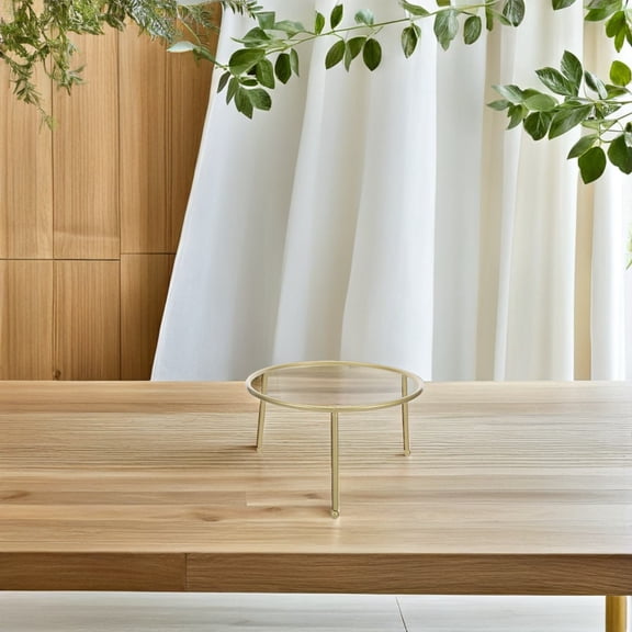 EXHUMKY Metal Gazing Globe Display Stand for Garden in Golden with Elegant Outdoor Sphere Holder Design