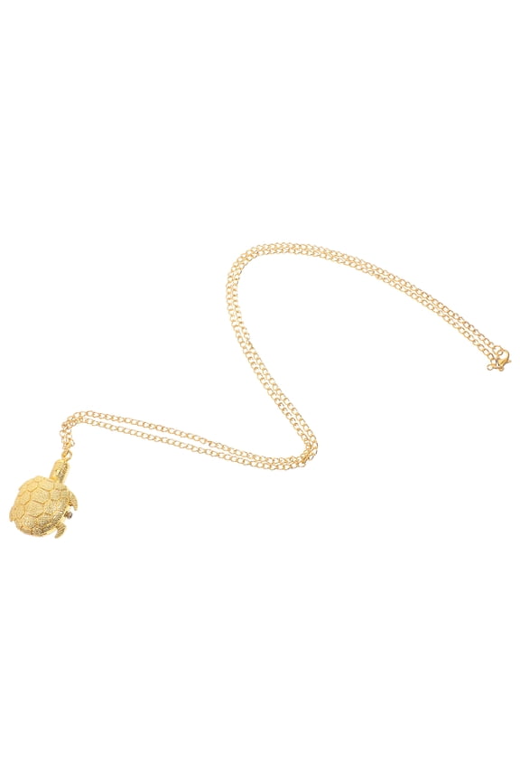 Vintage Golden Pocket Watch Retro Quartz Movement Tortoise Shape for Classic Style