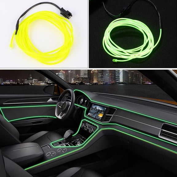 EXHUMKY Green Glowing Electroluminescent Wire with 4 Lighting Modes Flexible Decorative Light for Costume and Vehicle