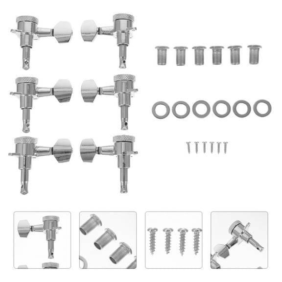 EXHUMKY Guitar Replacement Tuning Pegs 1 Set Metal Tuners for Musicians Practice