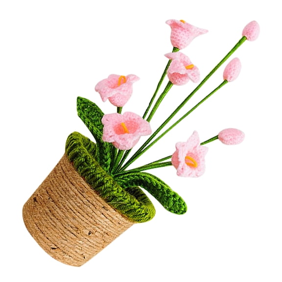 EXHUMKY Hand Knitting Wool Indoor Decoration Knitted Flowers 1Pack