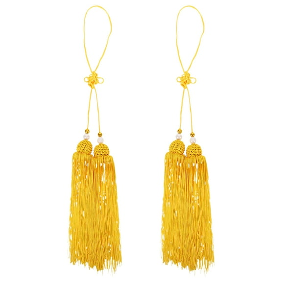 EXHUMKY Hanging Hat Tassel Decoration 2Pcs Yellow Tassel For Tai Chi Sword Martial Arts Training