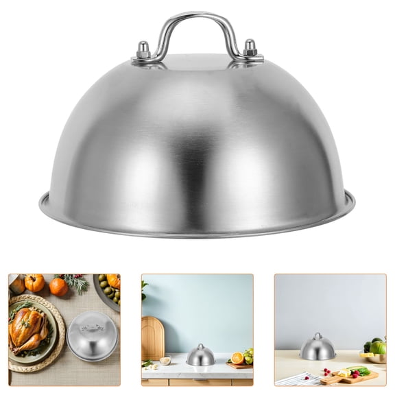 EXHUMKY Heavy Duty Stainless Steel Melting Dome for Griddles with Heat Protection and Steam Retention