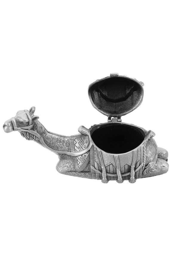 Vintage Style Camel Jewelry Box Metal Trinket Storage with Hinged Lid