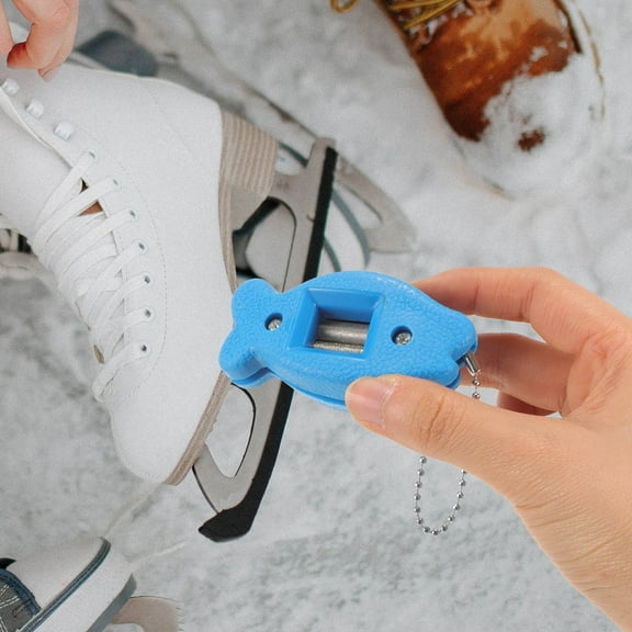EXHUMKY Blue Ice Skate Sharpener Portable ABS Tool for Hockey and Skating Easy Maintenance 6.5 x 2.5 x 1.5