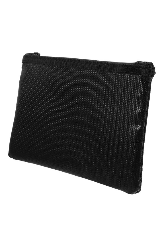 Fireproof Document Organizer Pouch with Zipper Closure, Black, Daily Use File Storage Bag