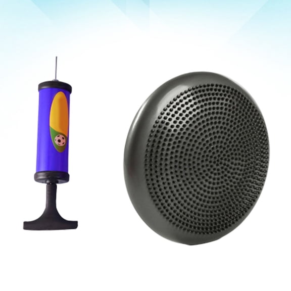 EXHUMKY Grey Wobble Cushion for Exercise Balance and Core Strength with Hand Pump Included