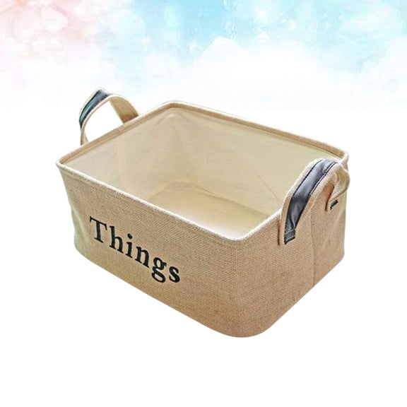 EXHUMKY Jute Storage Basket Household Supplies Khaki 1Set