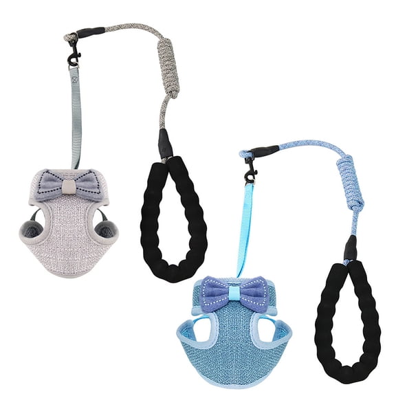 EXHUMKY Kitten Harnesses for Outdoor Activities Grey Vest Type 1Pack