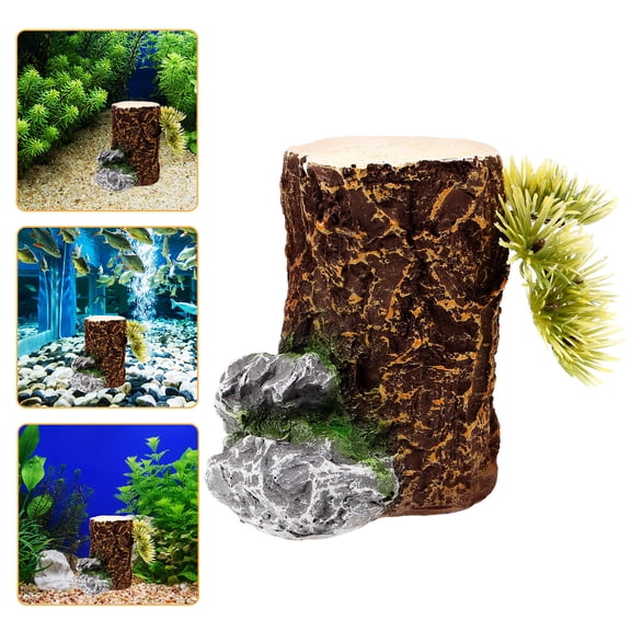 EXHUMKY Artificial Tree Trunk Resin Stump for Aquarium Decoration and