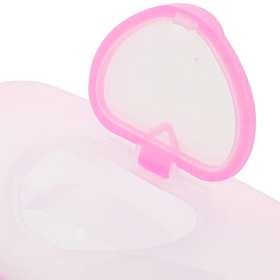 EXHUMKY Transparent Portable Wipe Holder with Heart Design Lightweight Reusable Case for Travel and Kitchen