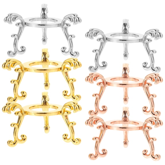 EXHUMKY Metal Crystal Sphere Stand 6Pcs White Golden Rose Gold for Crystal Ball and Agate Ball