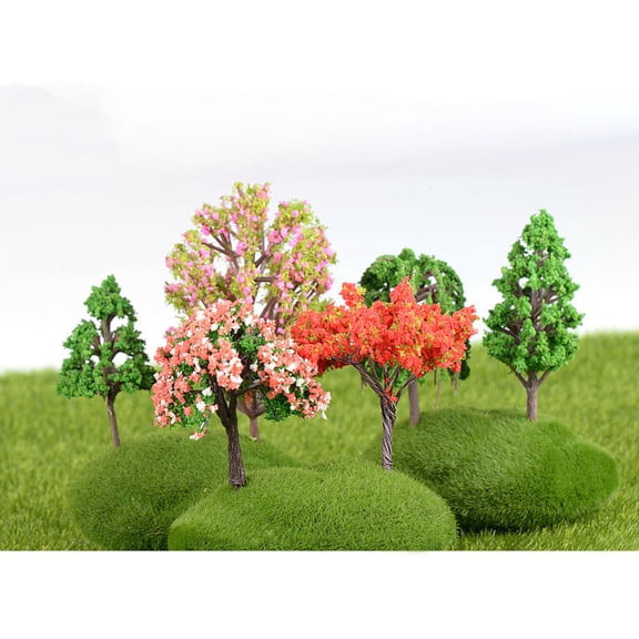 EXHUMKY Miniature Plastic Tree Model for Garden Decor, Swimming Pool Accessories, and Hobby Enthusiasts - 1 Set
