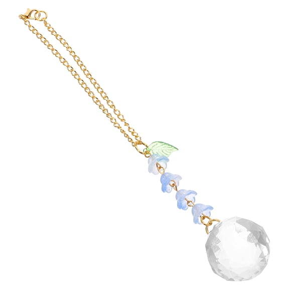 EXHUMKY Multicolor Crystal Flower Car Rearview Mirror Hanging Ornament Stylish Auto Interior Decoration