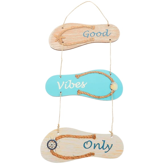 EXHUMKY Wooden Ocean Themed Wall Hanging Multi Color Beach Home Decor