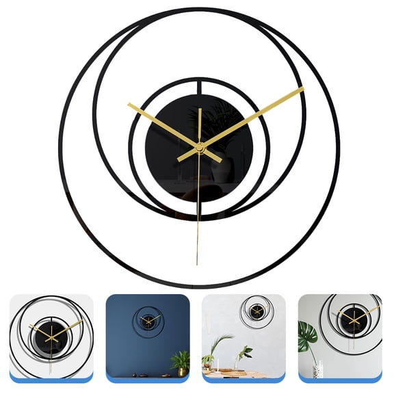 EXHUMKY Non Ticking Modern Clock Black Acrylic Time Telling for Office and Home 1Pack