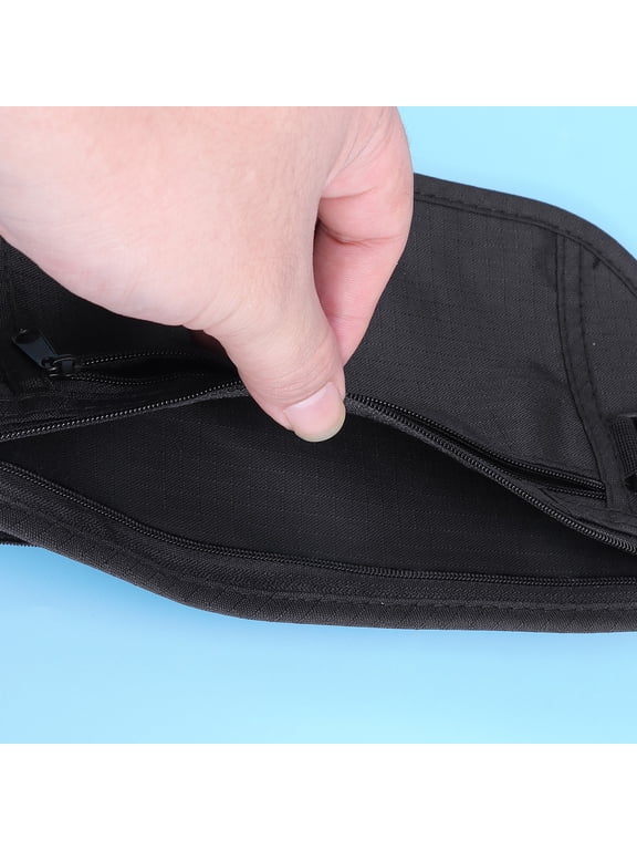Black Running Waist Bag with Breathable Mesh, Travel Pouch, and Secure Phone Holder for Outdoor Sports and Activities