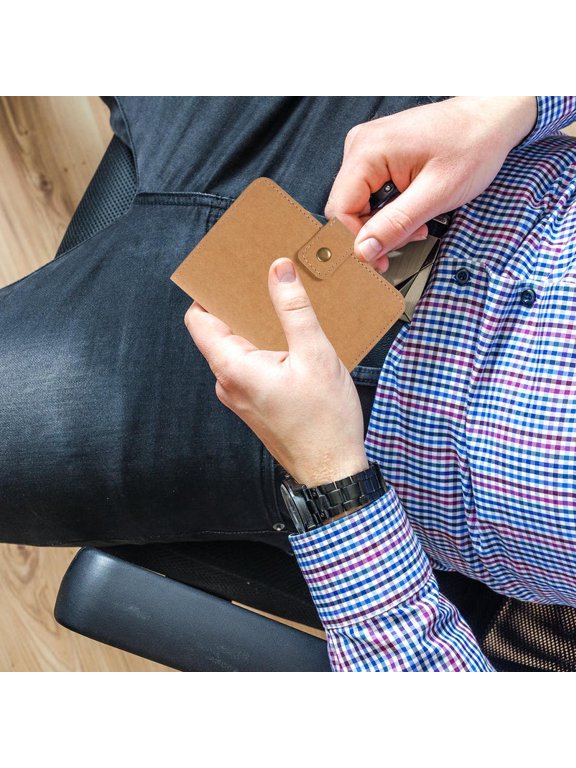 Travel Passport Holder Khaki Kraft Paper for Id and Document Storage