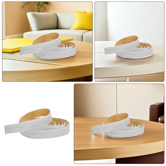 EXHUMKY White Foam Peel and Stick Wall Trim for Home Decoration, , Stylish, Easy to Install, , and Flexible